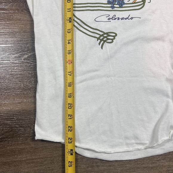 Vintage Colorado Shirt Women's M White Flower Humming Bird 80s 3/4 Sleeve USA‎ - Picture 6 of 6